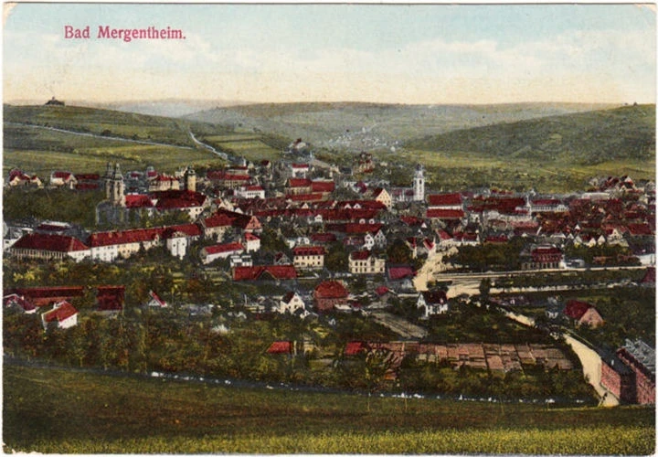 AK Bad Mergentheim, Stadtansicht, Feldpost, gelaufen 1917