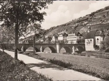 AK Bad Mergentheim, Wolfgangskapelle mit Brücke, ungelaufen