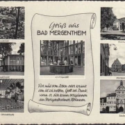 AK Bad Mergentheim, Marktplatz, Kurhaus, Wandelhalle, gelaufen 1956
