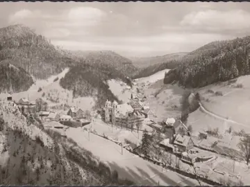 AK Bad Rippoldsau, Stadtansicht im Winter, gelaufen 1960