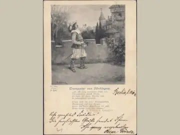 AK Bad Säckingen, Der Trompeter von Säckingen, gelaufen 1898