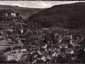 AK Neuenbürg, Stadtansicht, Kirche, gelaufen 1954