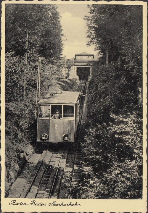 AK Baden Baden, Merkurbahn, ungelaufen-datiert 1930
