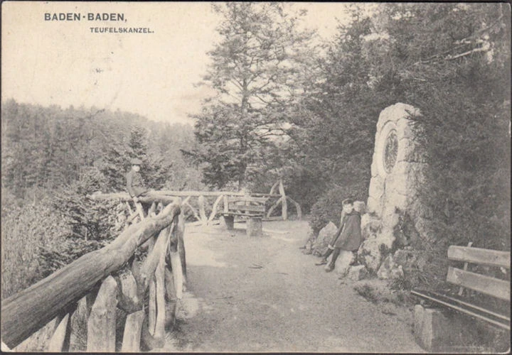 AK Baden Baden, Teufelskanzel, gelaufen 1909