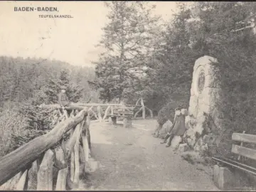 AK Baden Baden, Teufelskanzel, gelaufen 1909