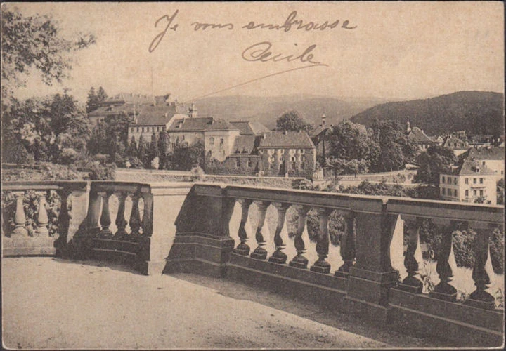 AK Baden Baden, Blick vom Echo nach dem neuen Schloss, gelaufen 1911