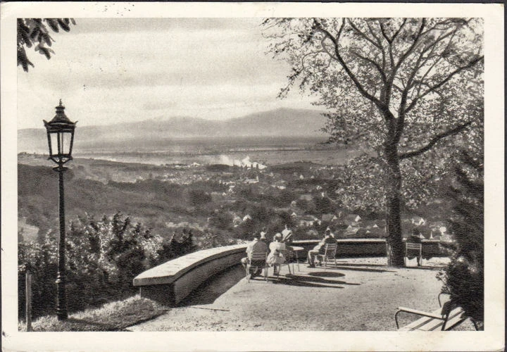 AK Badenweiler, Blick auf die Vogesen, gelaufen 1959