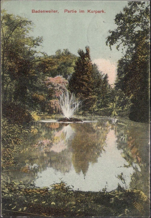 AK Badenweiler, Partie am Kurpark, Bahnpost, gelaufen 1907