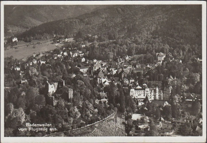 AK Badenweiler, Fliegeraufnahme, Stadtansicht, gelaufen 1936