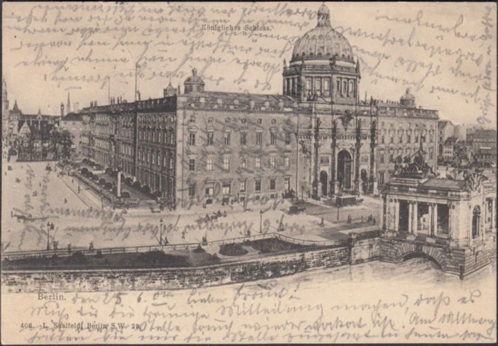 AK Berlin, Königliches Schloss, gelaufen 1904