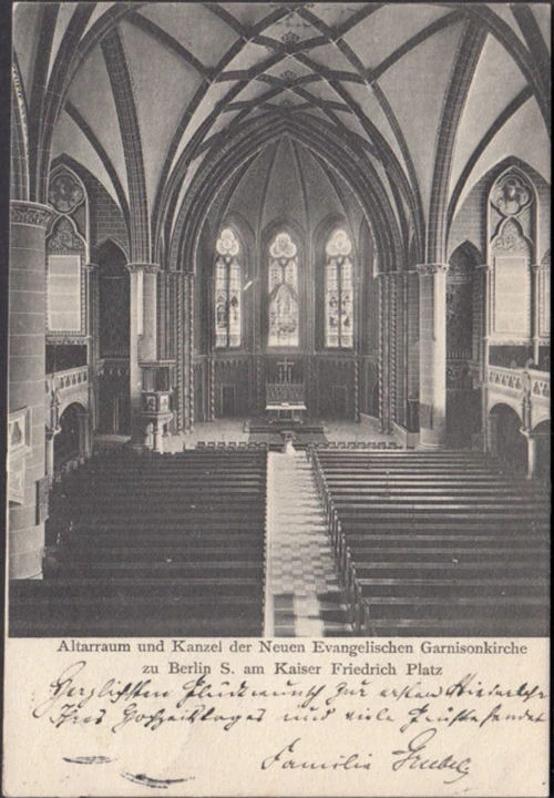 AK Berlin, Altar und Kanzel der Neuen Garnisonskirche, gelaufen 1902