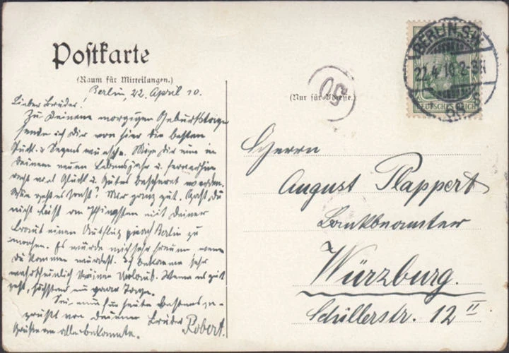 AK Berlin, Mitteldeutsche Kredibank, Behrensstraße, gelaufen 1910