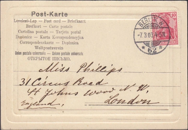 AK Berlin, Blick auf Alt Berlin, Passepartout, gelaufen 1903