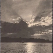 AK Berlin, Abendstimmung am Zeuthener See, gelaufen 1964