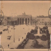 AK Berlin, Pariser Platz und Brandenburger Tor, Mehrfachfrankatur, gelaufen 1924