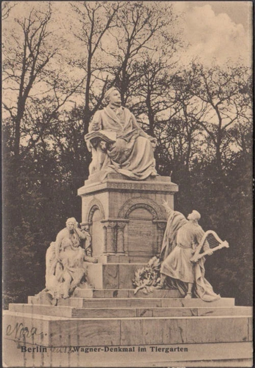 AK Berlin, Wagner Denkmal im Tiergarten, gelaufen 1924