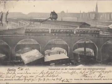AK Berlin, Gleisdreieck, Luckenwalder und Schönebergerstraße, gelaufen 1902