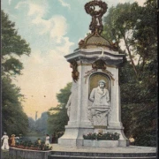AK Berlin, Denkmal der drei Komponisten Mozart, Beethoven und Haydn, gelaufen 1910