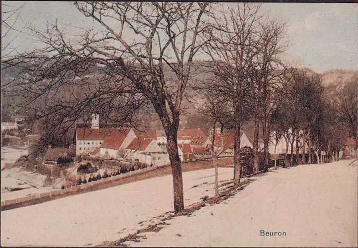 AK Beuron, Stadtansicht im Winter, gelaufen 1913