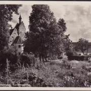 AK Donautal, Schloss Werenwag, Gartenpartie, Eintrittskarte, gelaufen 1932