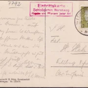 AK Donautal, Schloss Werenwag, Gartenpartie, Eintrittskarte, gelaufen 1932