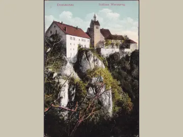 AK Donautal, Schloss Werenwag, gelaufen 1912