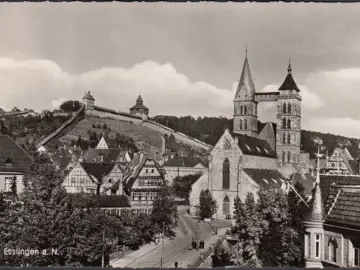 AK Esslingen, Burg mit Wehrgang, gelaufen 1969