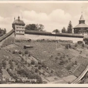 AK Esslingen, Burg mit Wehrgang, gelaufen 1954