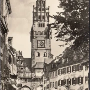 AK Freiburg, Oberlinden mit Schwabentor, Hotel Zum Bären, Bäckerei, ungelaufen