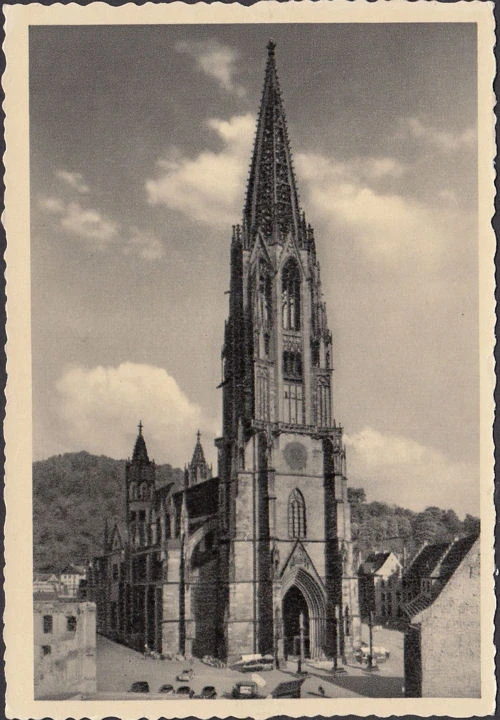 AK Freiburg, Das Münster, gelaufen 1957