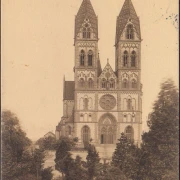 AK Freiburg, Herz Jesu Kirche, gelaufen 1909