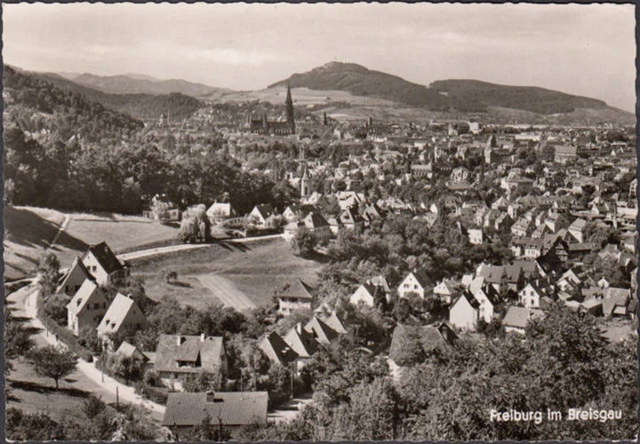AK Freiburg, Stadtansicht, gelaufen 1962