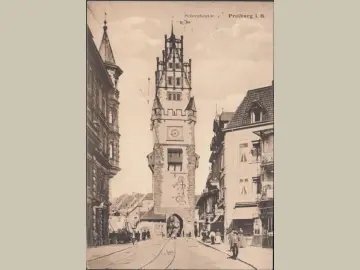 AK Freiburg, Schwabentor, gelaufen 1908