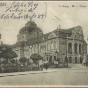 AK Freiburg, Neues Theater, gelaufen 1927