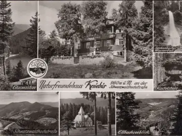 AK Freudenstadt, Naturfreundehaus Kniebis, Wasserfall, Kastelstein, ungelaufen