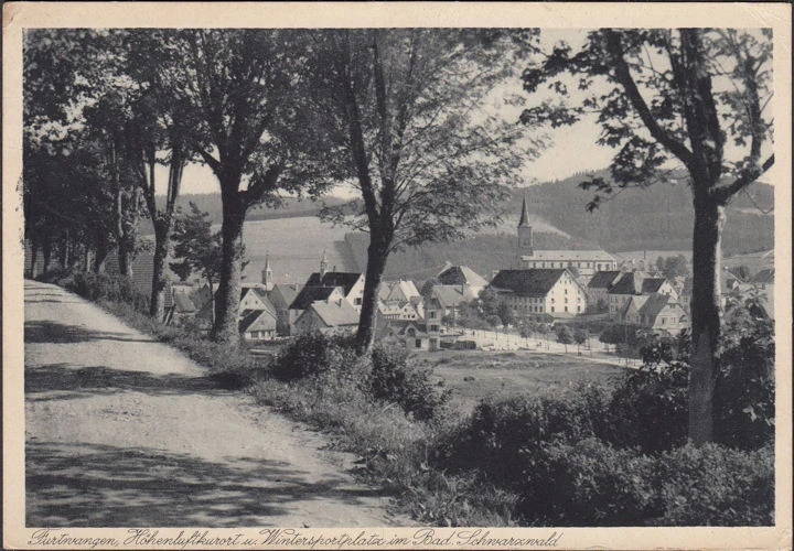 AK Furtwangen, Stadtansicht, Kirche, gelaufen 1936