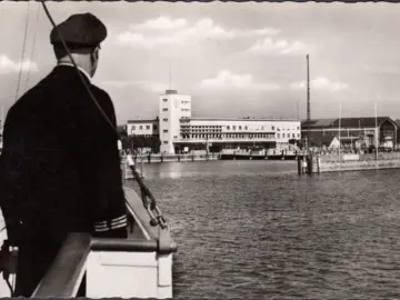 AK Friedrichshafen, Hafenbahnhof, gelaufen 1958