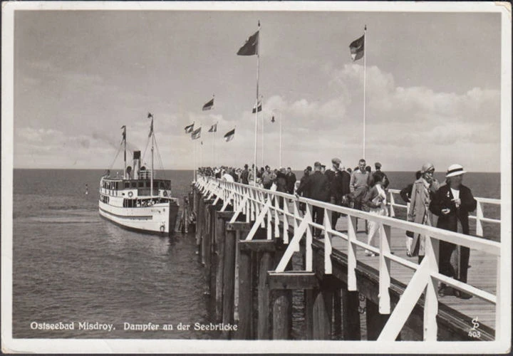 AK Misdroy, Dampfer an der Seebrücke, gelaufen 1939