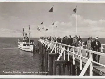 AK Misdroy, Dampfer an der Seebrücke, gelaufen 1939