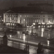 AK Berlin, Staatsoper bei Nacht, Reisebusse, gelaufen