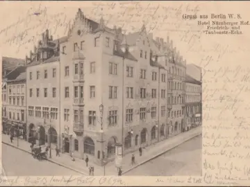 AK Gruss aus Berlin, Hotel Nürnberger Hof, gelaufen 1905