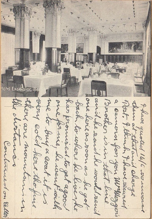 AK Berlin, Hotel und Restaurant Exelsior, Speisesaaln ungelaufen-datiert 1922