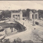 AK Berlin, Charlottenburger Brücke, Straßenbahn, gelaufen 1914