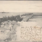 AK Dievenow, Hafen, Dampfer, gelaufen 1904