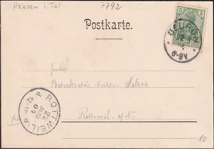 AK Gruss aus dem Donautal, Schloss Werenwaag, gelaufen 1904
