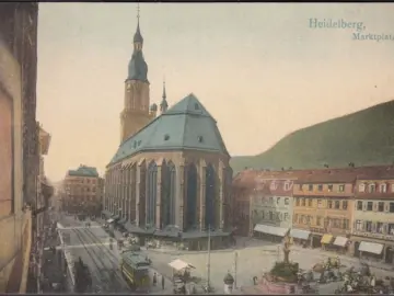 AK Heidelberg, Marktplatz, Philipp Gutermann, Kirche, ungelaufen