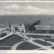 AK Misdroy, Seebrücke und Strand, gelaufen 1939
