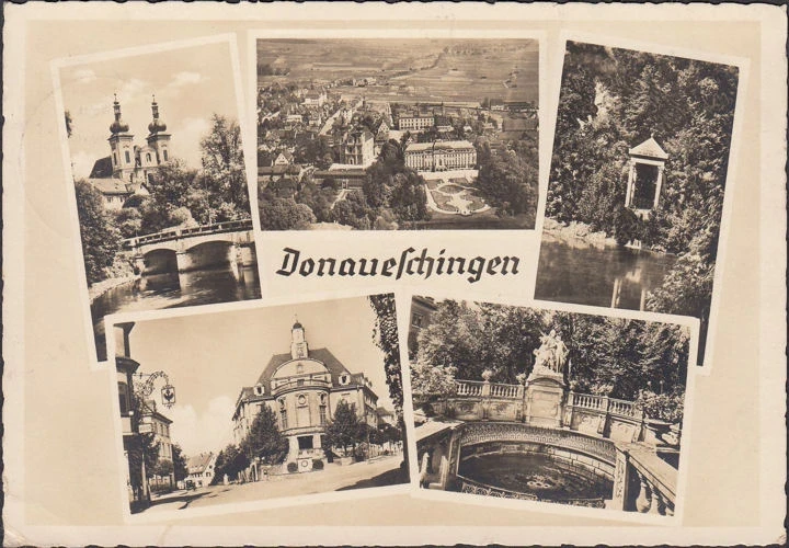 AK Donauschwingen, Stadtansichten, Fliegeraufnahme, gelaufen 1942