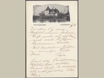 AK Krumpendorf, Villa Kupelwieser, Militär Zensur, gelaufen 1916