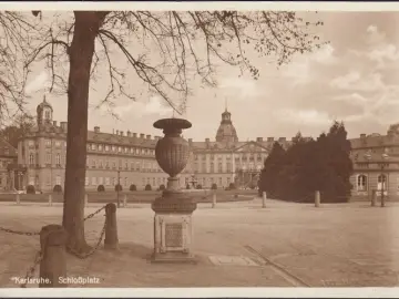AK Karlsruhe, Schlossplatz, gelaufen 1928
